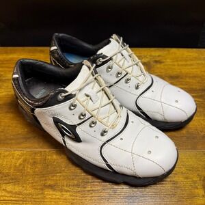 Oakley Golf Shoes White Black Leather Low Top Lace Up Mens Size 8.5